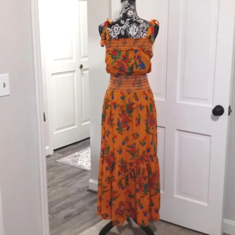 🌞HTF Tory Burch🌞 - Smocked Toucan Floral Cotton Sundress